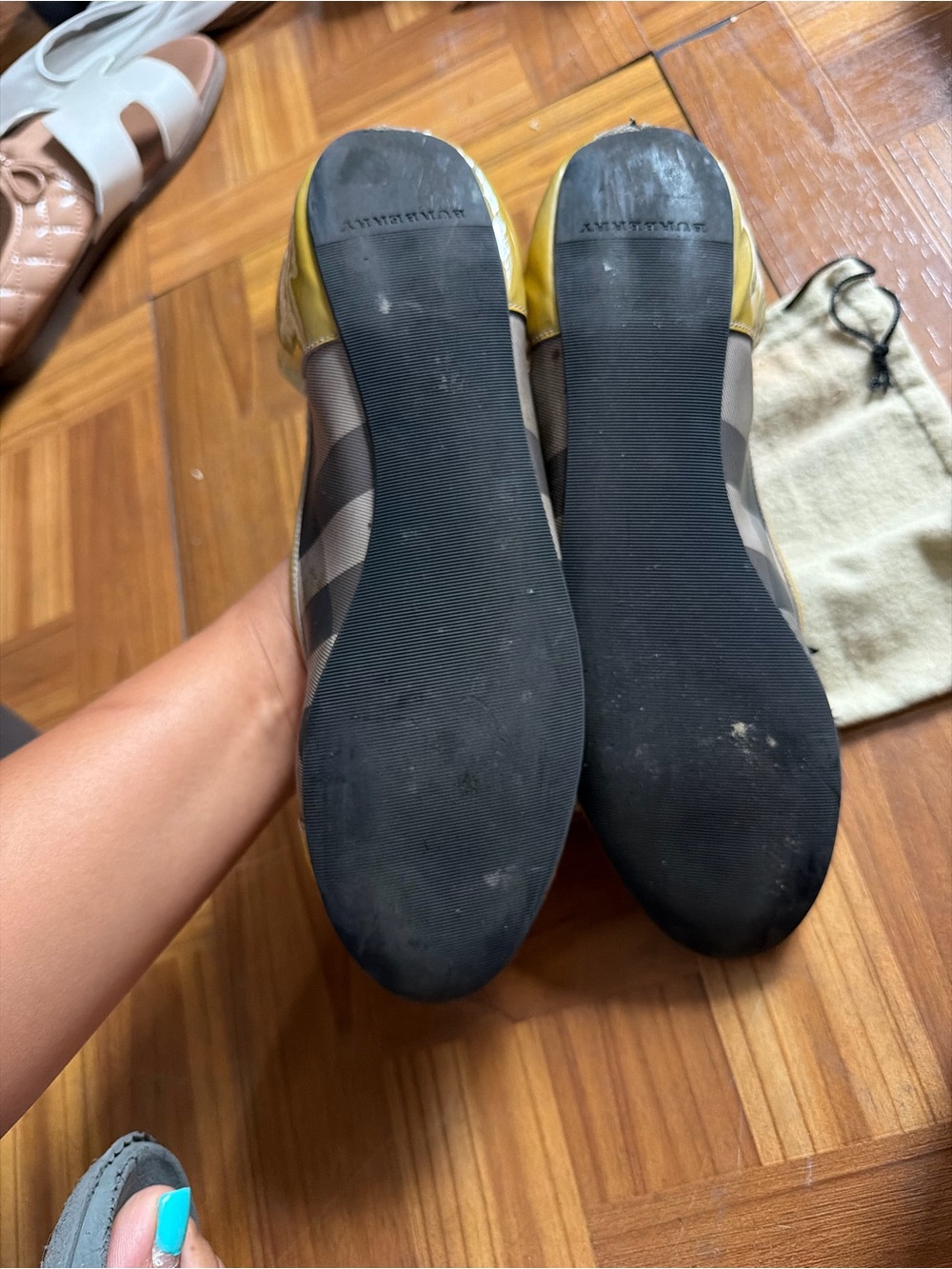 Burberry Mustard Yellow Ballet Flats - Picture 2 of 2